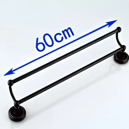 Decorbites™ antique black brass double towel bar 60cm black matte finished double towel rack for bathroom use