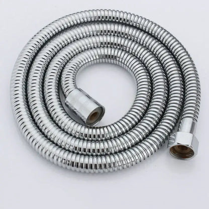 Decorbites™ antique brass 59 inch flexible hand shower hose with coiled chrome finish and threaded connectors