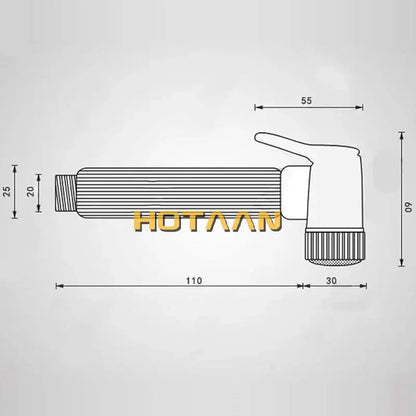 Hotaaan bidet faucet with sleek antique brass bidet design featuring a textured cylindrical body and curved spout
