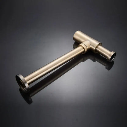 Decorbites antique brass brass round siphon t-shaped bathroom faucet connector for vanity basin pop-up drain assembly