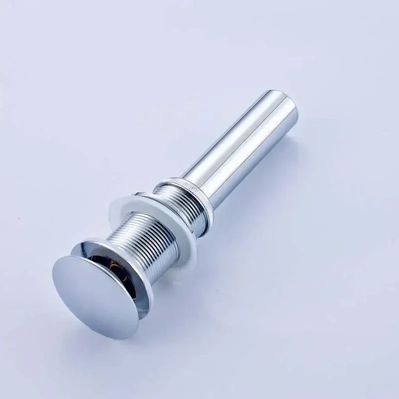 Decorbites antique brass brass round siphon bathroom vanity basin pop-up drain with chrome-finished metal threaded connection