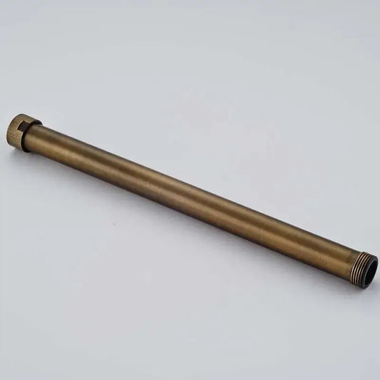 Decorbites antique brass pipe extension tube 30cm with threaded ends and hexagonal nut for shower faucet use