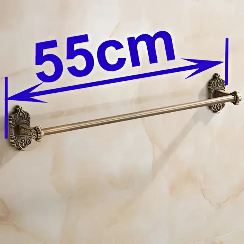 DecorBites antique brass towel bar with ornate floral end caps 55cm wall mounted brass towel bar for bathroom use
