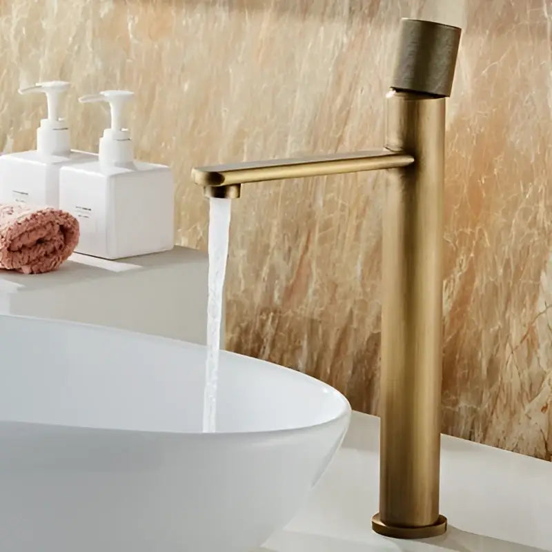 Decorbites antique bronze basin faucet with brass finish tall single-handle mixer tap for bathroom deck mount