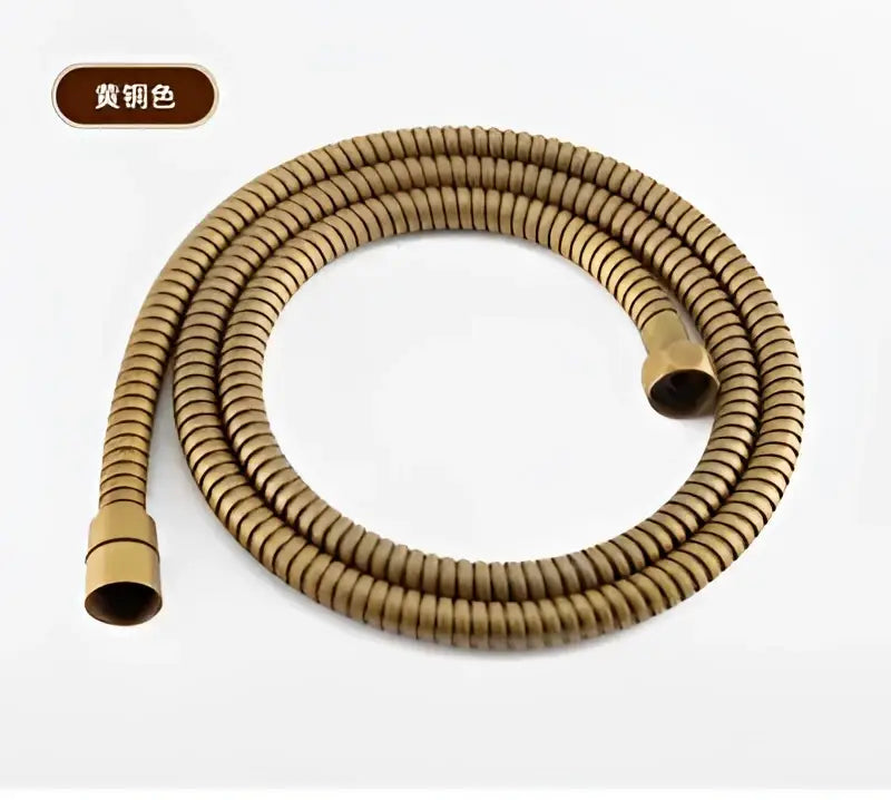 Decorbites™ antique handheld shower head holder plumbing hose bidet sprayer stand with yellow gold ribbed flexible hose and brass fittings