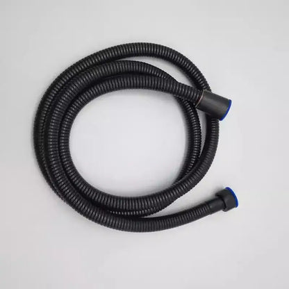 Black corrugated shower hose with blue tips for DecorBites antique handheld shower head plumbing and bidet sprayer