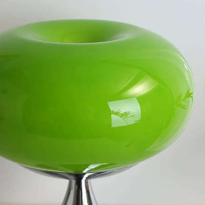 Vibrant lime-green glossy glass table lamp with sleek chrome base decorbites apple green apple green table lighting
