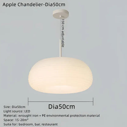 Decorbites apple shape ceiling chandelier with frosted white glass and wrought iron frame for bedroom kitchen dining room