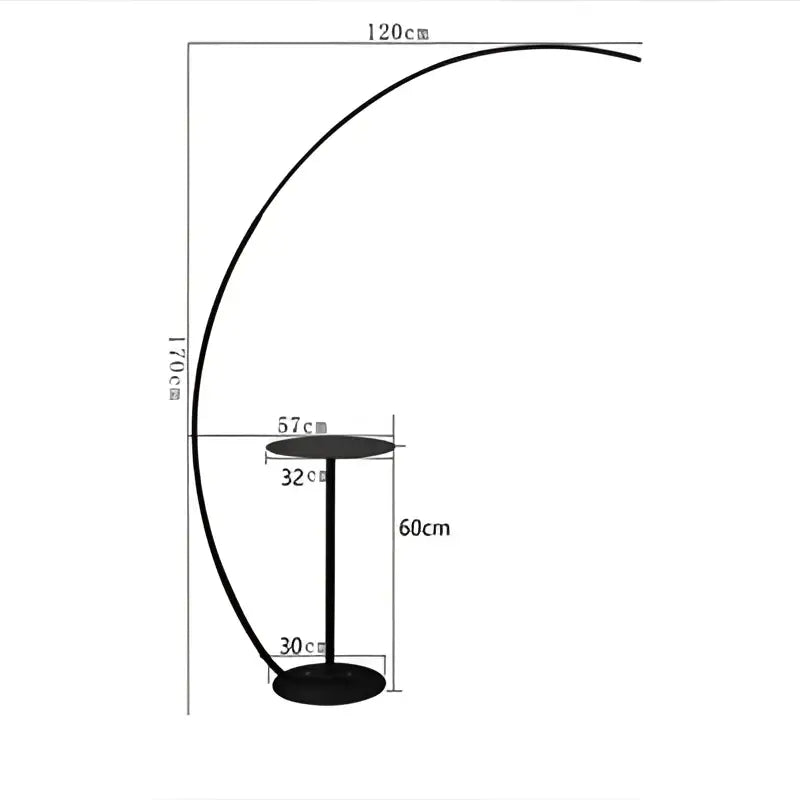 Black curved floor lamp decorbites arc led with sleek modern design and minimalist nordic arc led floor style