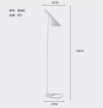 White minimalist floor lamp with e27 bulb socket for modern living room decorbites arne jacobsen corner design