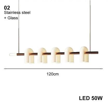 Modern minimalist decorbites art deco white acrylic arched chandelier with five glass shades and led bulbs on stainless steel frame