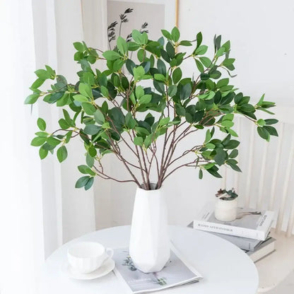 A decorbites artificial maple leaf bouquet in a modern white geometric vase for wedding and home decor
