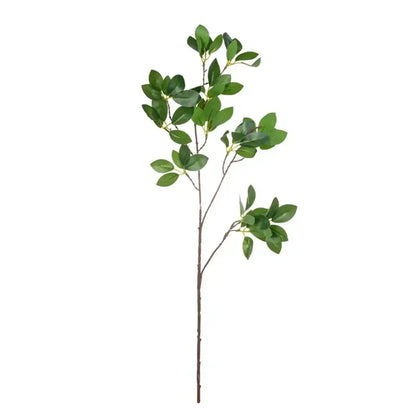 Decorbites artificial maple leaf bouquet featuring a slender green leafy branch with realistic foliage and brown stem