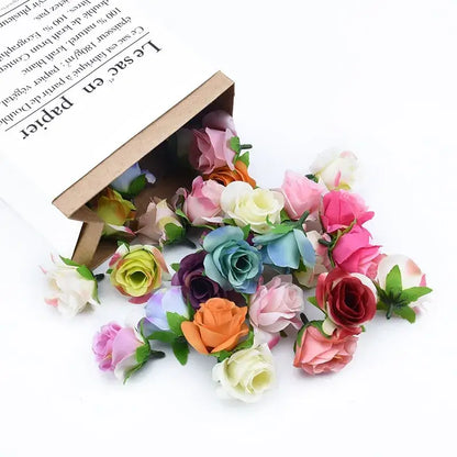 Decorbites™ artificial plants decorative flowers brooch featuring pastel and vibrant silk roses for home and christmas decor