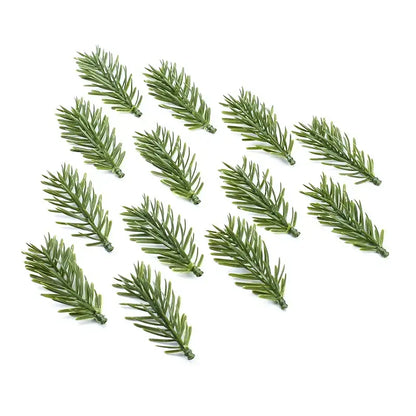 Green artificial pine branches made of plastic with realistic needle texture for DecorBites artificial plants home decor