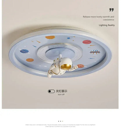 Decorbites astronaut led ceiling light blue cartoon theme with astronaut figurine and planets for kids room