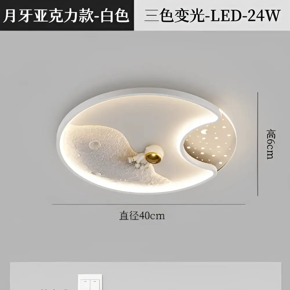 White mooncake-shaped ceiling lamp with textured frosted glass and gold-toned fixture by decorbites astronaut moon acrylic