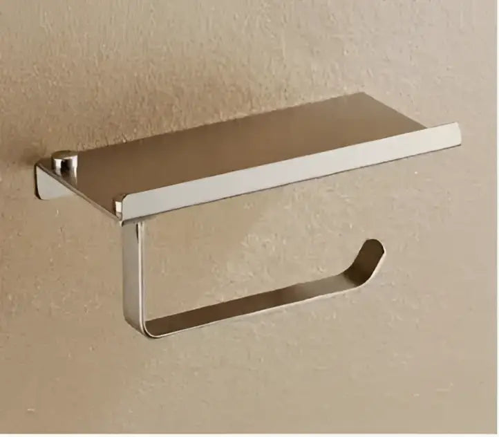 Modern brushed nickel paper phone holder with sleek minimalist design from decorbites bathroom paper collection