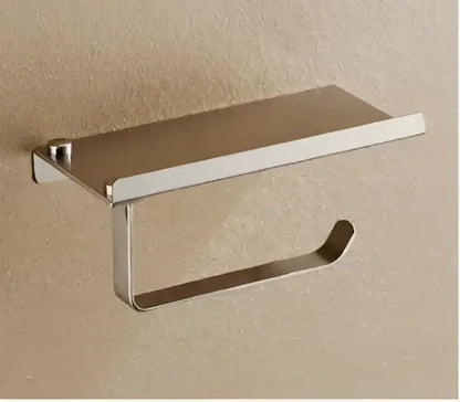 Modern brushed nickel paper phone holder with sleek minimalist design from decorbites bathroom paper collection