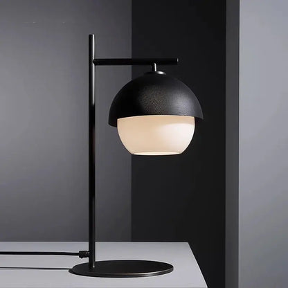 Decorbites black glass ball floor lamp with minimalist black metal dome shade and frosted glass for living room lighting