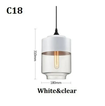DecorBites™ black glass pendant light fixture with clear cylindrical frosted shade and exposed Edison bulb for indoor decor
