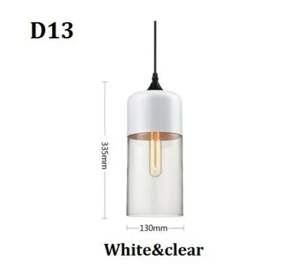 DecorBites black glass pendant light fixture with frosted glass shade and exposed edison bulb for modern indoor decor
