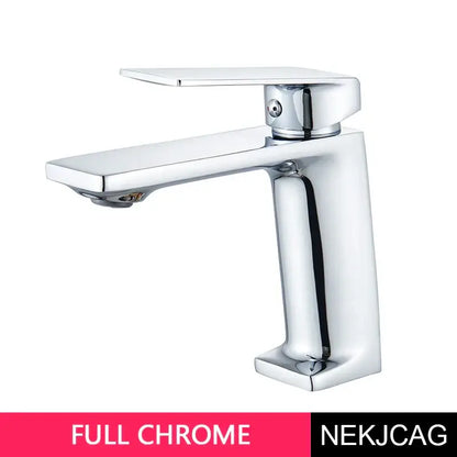 Modern decorbites black gold basin faucet with sleek chrome rectangular design and a gold single lever handle for sinks