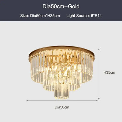 Decorbites black gold crystal ceiling chandelier with gold finish and cascading crystal prisms for luxe living spaces