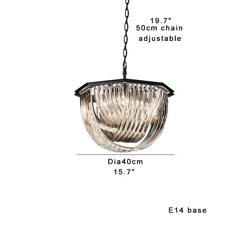 A modern decorbites black gold pendant light with black metal frame and clear ribbed glass shades for dining tables