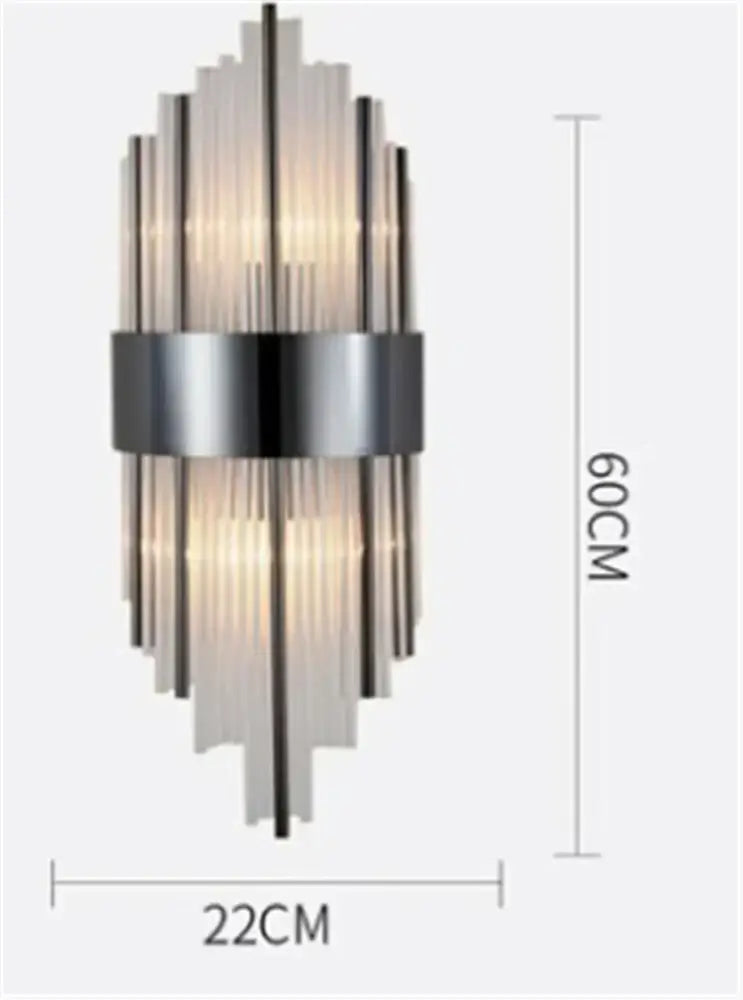 Modern decorbites black gold crystal wall lights with vertical frosted glass tubes and a brushed metal band for home decor