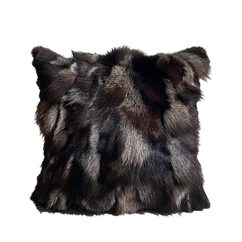 DecorBites™ black gold geometry throw pillow case in dark brown black fur with gray undertones vintage Italian luxury cover