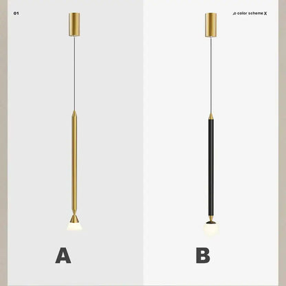 Decorbites black gold hanging pendant light with gold-toned cylindrical body and frosted glass shade for bedroom use