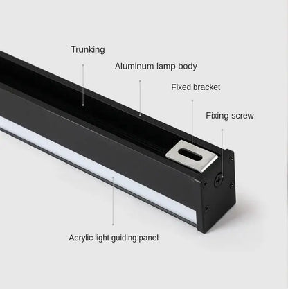 DecorBites black gold wall lights feature black aluminum led strip with translucent acrylic diffuser for modern interiors