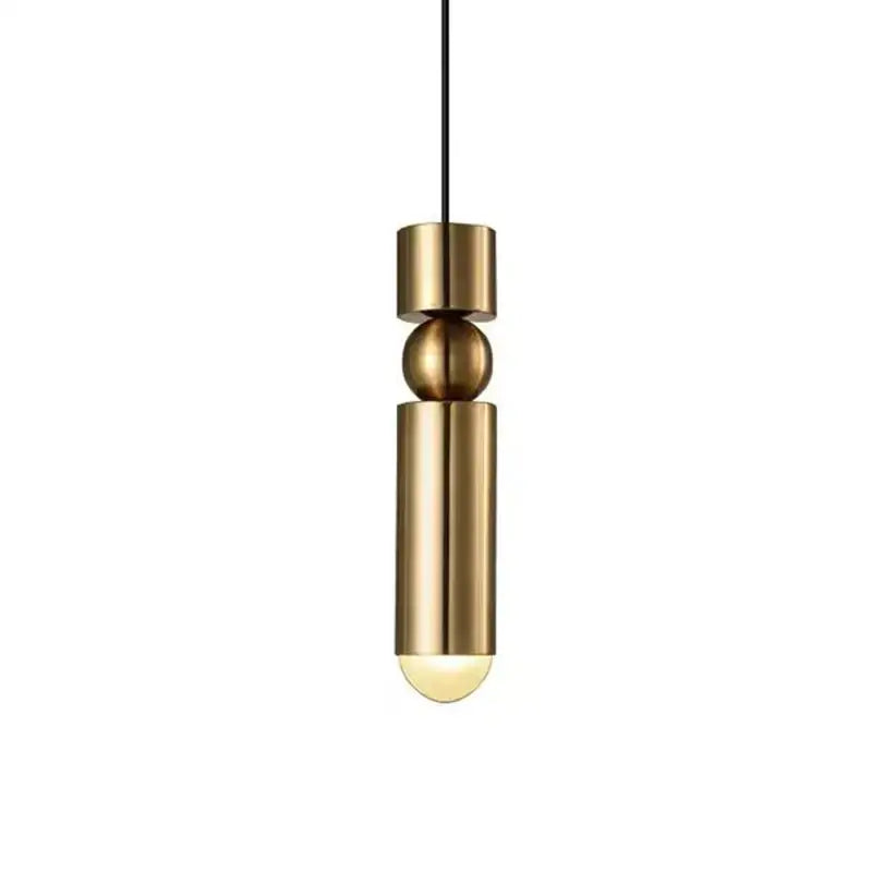 Brass pendant light with cylindrical and spherical elements in decorbites black gold led tube chandelier for home use