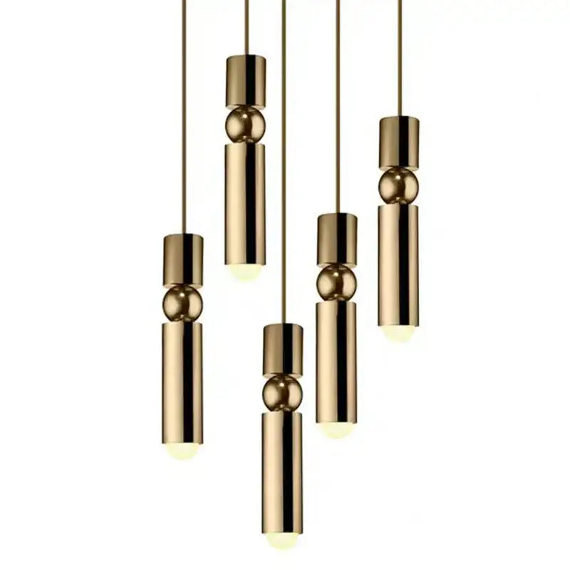 Modern brass decorbites black gold led tube pendant lamp with cylindrical and spherical elements for home and shop lighting