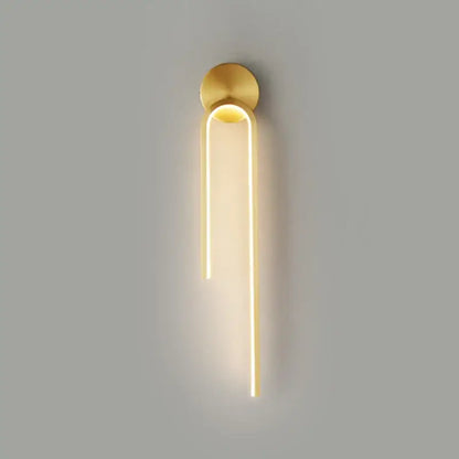 Gold-toned DecorBites black gold LED wall lamp with sleek vertical light strips for modern indoor home decor