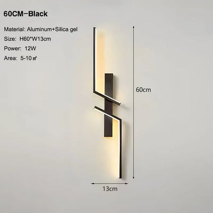 Decorbites black gold modern wall sconce in black aluminum and silica gel led wall light for bedroom stairs and tv background