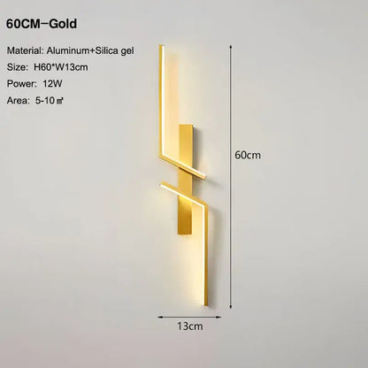 Gold-colored decorbites black gold led wall lights with sleek aluminum and silica gel design for modern wall sconce use