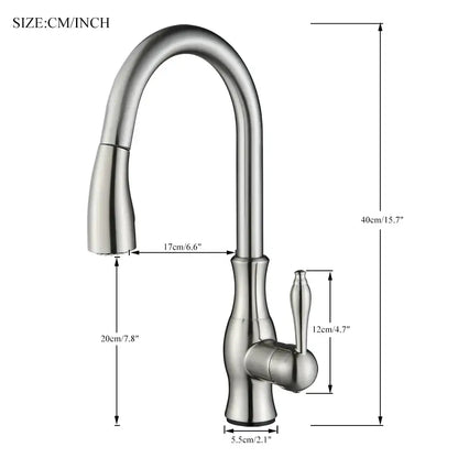 Stainless steel decorbites black kitchen faucet with sleek curved spout and single handle 360 rotation mixer