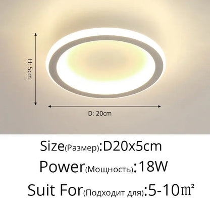 Decorbites black led ceiling light with sleek white frame and warm glow ideal for modern home entryway and balcony lighting