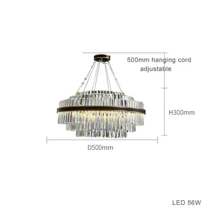 Elegant decorbites black led two-tiered crystal chandelier with dark bronze frame and adjustable cord for dining room luxury design