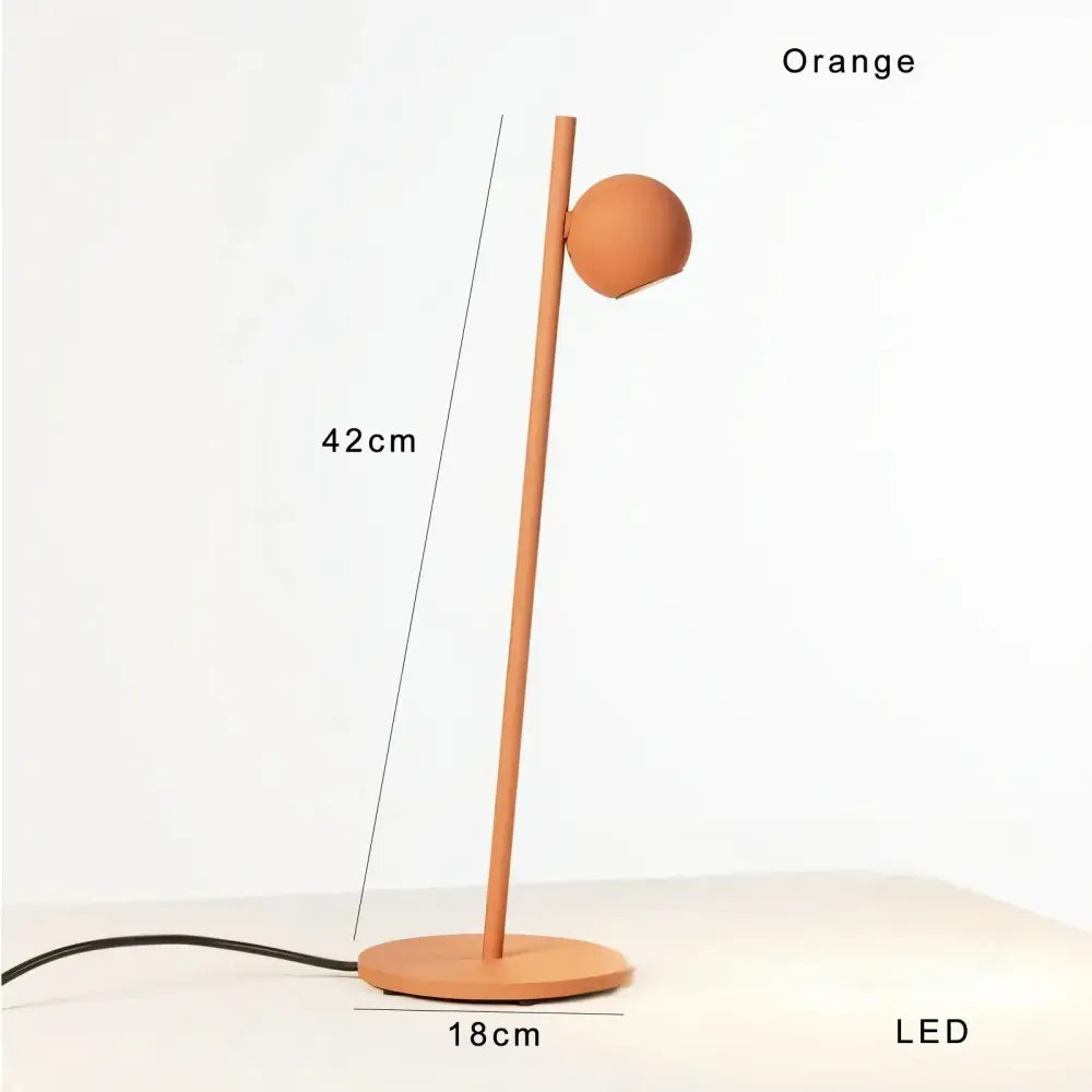Decorbites black led floor lamp with slender orange led stem and circular base, 180cm tall for minimalist home decor