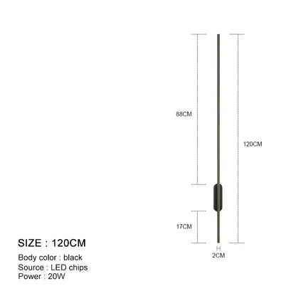Decorbites™ black led wall lights with sleek cylindrical design 120cm length for bedroom living room kitchen décor