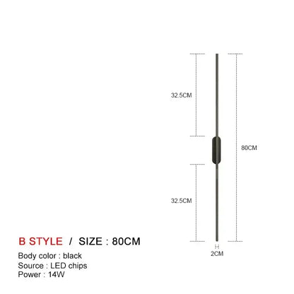 DecorBites black led wall lights with sleek modern straight line design 14w power for bedroom living room kitchen decor