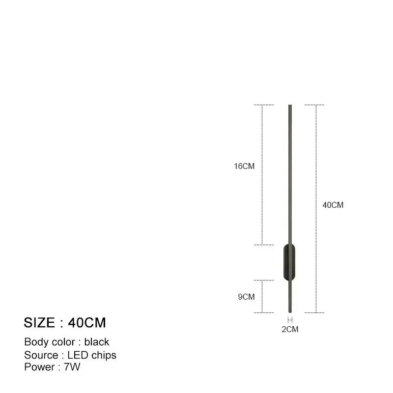 Decorbites black led wall lights with sleek elongated design and central rectangular housing for modern home decor