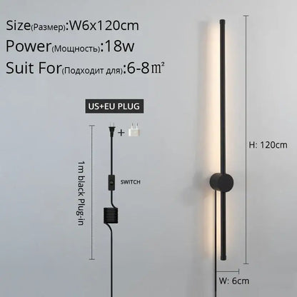 Decorbites black led wall sconce with sleek cylindrical design and warm lighting for living room and bedroom use