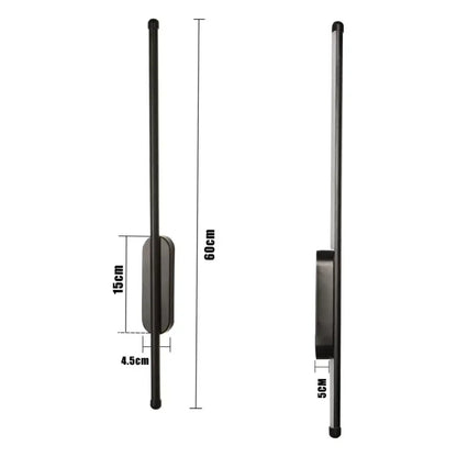 Decorbites black led wall sconce with black telescopic antenna 60cm long and sleek metallic rectangular base