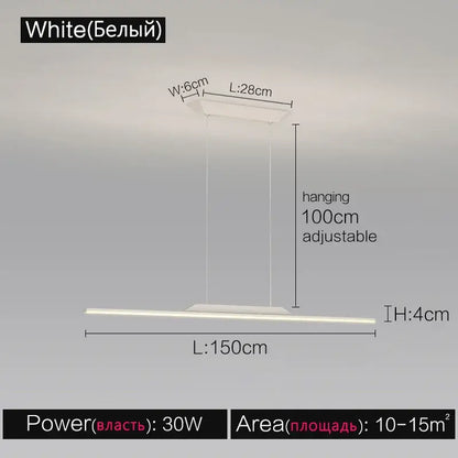 White rectangular led ceiling light with adjustable hanging length in decorbites black line chandelier for luxury lighting