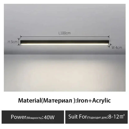 A sleek matte black decorbites black linear ceiling lamp with a slim profile and modern linear led design for living rooms