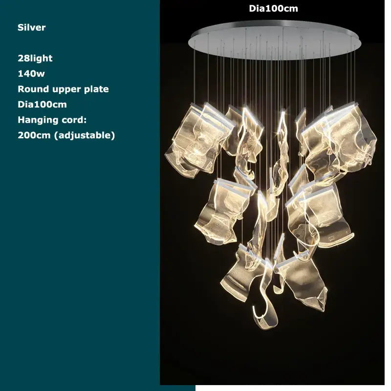 Silver decorbites black love chandelier lighting with 28 lights and glass pendant elements for dining room